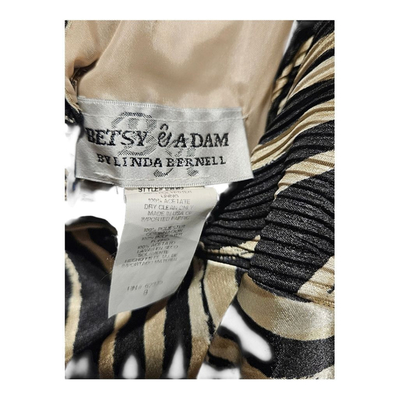 Betsy & Adam Gown Size 8 Black & Cream - Picture 8 of 9